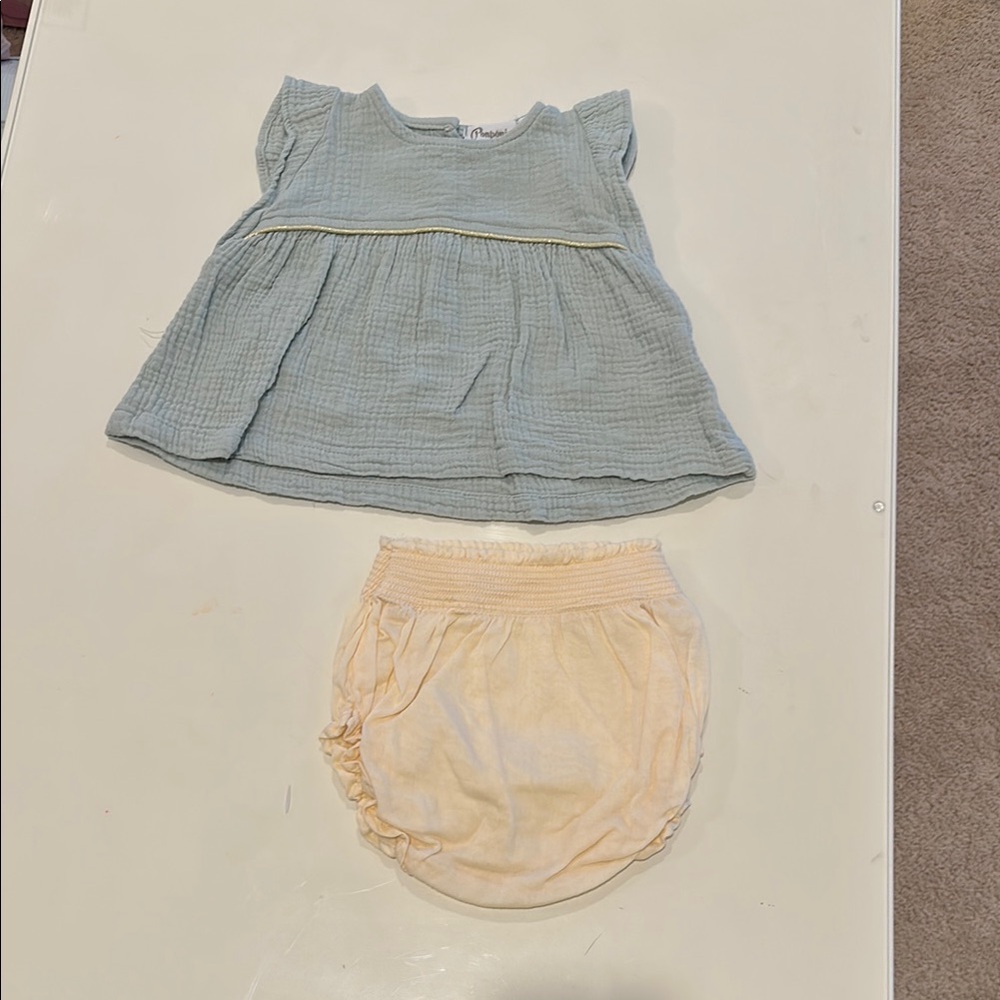 Blue and Cream Matching Set with Diaper Covers